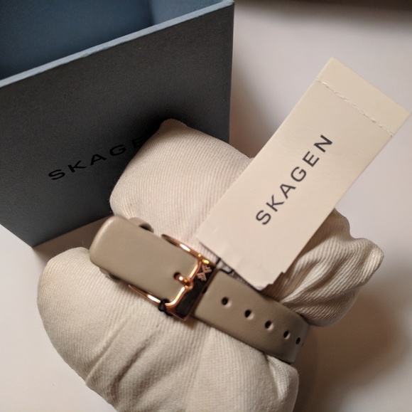 NWT Skagen Watch Rose Gold/Beige - Picture 5 of 8